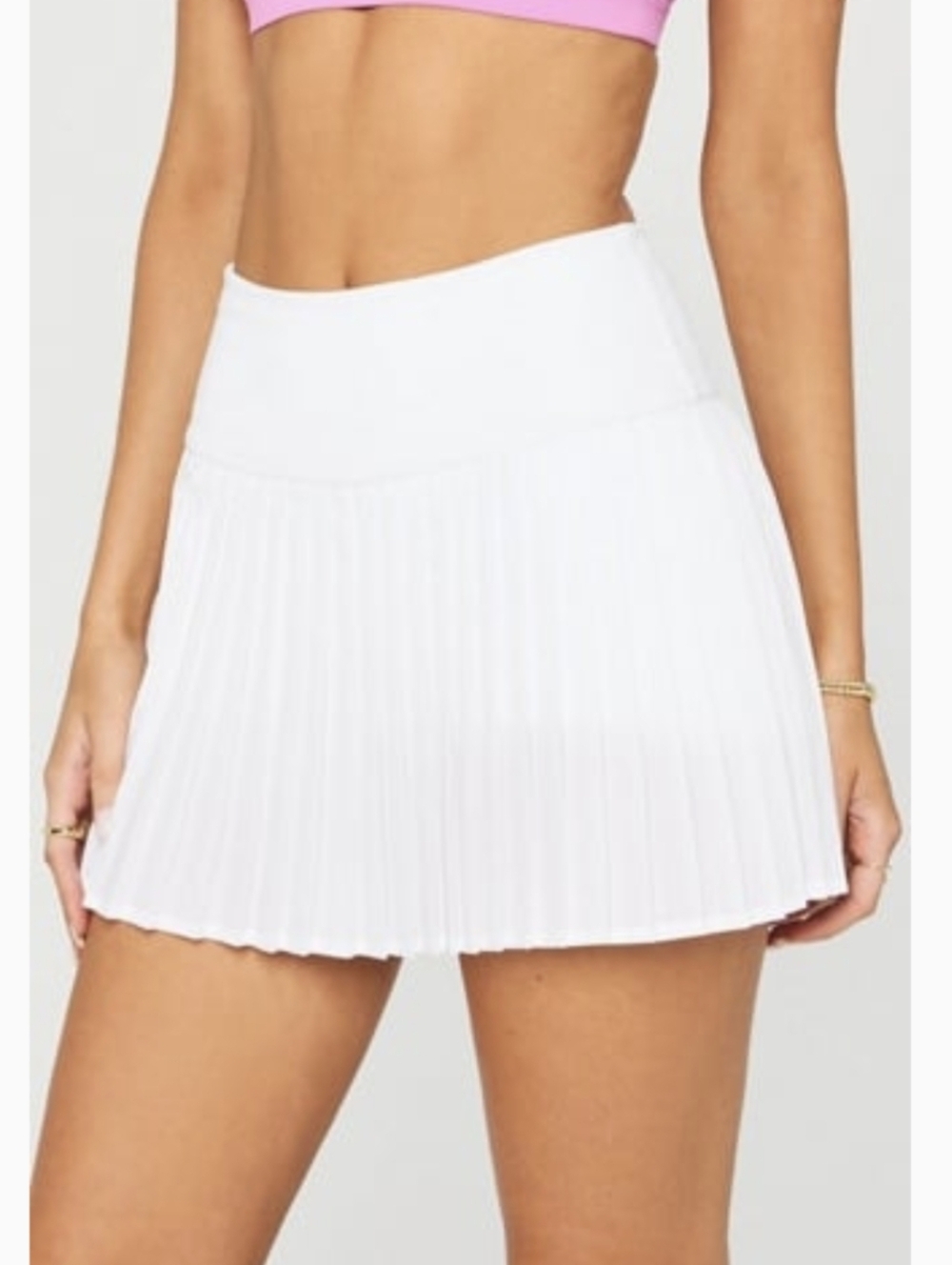 Fabletics White Pleated High-Rise Mini Skirt